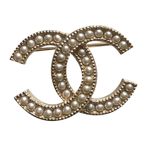 chanel pearl logo brooch|Chanel brooch buy online.